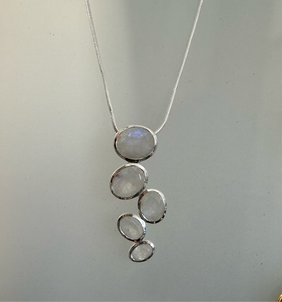 Brazilian Raindrop Pendant White Moonstone