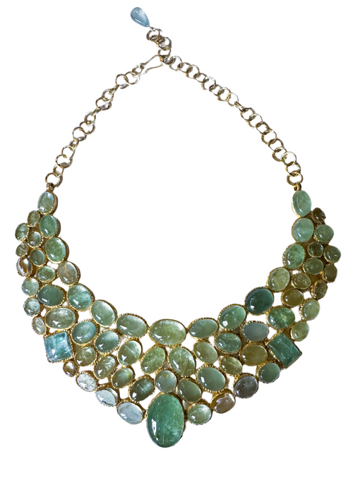 Limited Edition Aquamarine Cobblestone Necklace (Gold Plated)