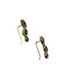 Peacock Climbing Earrings Green Onyx