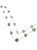 18K V Faceted 17 Stone Capri Long Necklace Green Amethyst