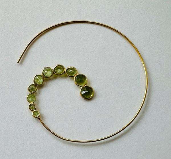 Gold Plated Jaipuri Stone Swirl Peridot