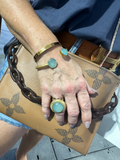 Two Stone River Rock Cuff Aqua Chalcedony