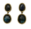 Gold Plated Rani Double Cobblestone Earrings Labradorite - Large