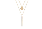 14kt Gold Filled Line + Dot Necklace Set 15