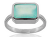 Small Rectangular Ring Aqua Chalcedony