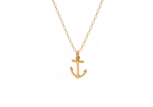 14Kt Gold filled Chain, with Gold Vermeil Anchor Pendant