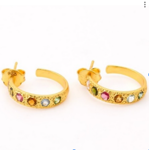 Limited Edition Gold Plated Italian Riviera Crescents Hoops