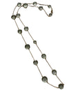 18K V Faceted 17 Stone Capri Long Necklace Green Amethyst