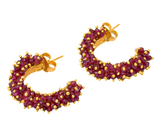 Coral Hoop Earrings Garnet