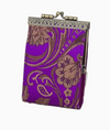 Peony Floral Brocade Card Holder (Purple)