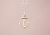 14Kt Gold filled Chain, with Gold Vermeil Anchor Pendant