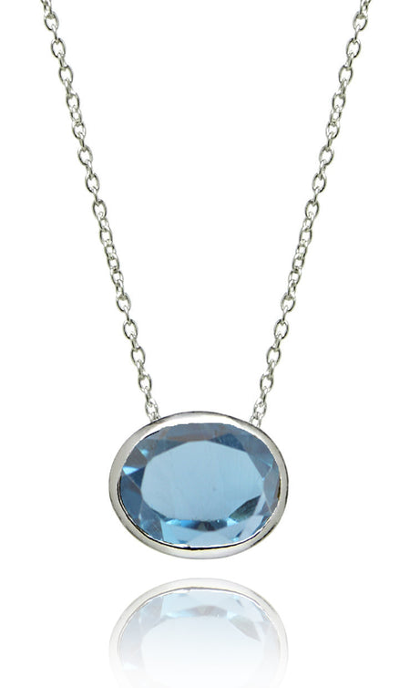 Single Stone Layered Kathak Necklace Blue Topaz