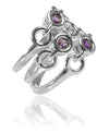 Tres Stacked Gaudi Ring Amethyst