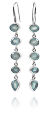 Geometric 5 Stone Drops Aqua Chalcedony