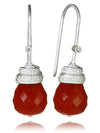 Jaipuri Mogul Quartz Drop Earrings Carnelian