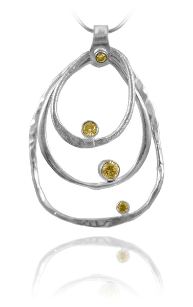 Amazon Concentric Circle Stone Pendant Citrine