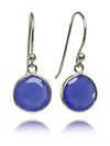 Hanging Puntino Earrings Blue Chalcedony