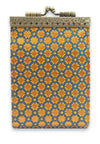 Cathayana Card Holder Orange/ Blue Checkers