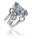 Tres Stacked Gaudi Ring Blue Topaz