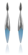 Bird of Paradise Earrings Blue Chalcedony