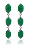 Three Glacier Drop Studs Green Onyx