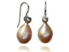 Double Pearl Drop Hanging Earrings Pink Pearl