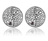 Mosaic Circle Earrings Gray Pearl