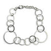 Small-Large Circle Silver Linked Bracelet