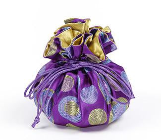 Jewelry Pouch Purple Polka Dots