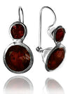 Large Jaipuri Two Stone Drop Earrings Garnet