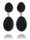 Large River Rock Earrings Black Onyx