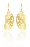 18K Gold Plated Small Matte Paisley Earrings