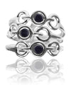 Tres Stacked Gaudi Ring Black Onyx