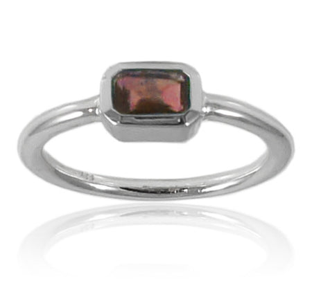 Thin Amazon River Ring with Stone Green Amethyst