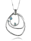 Amazon Concentric Circle Stone Pendant Blue Topaz