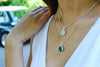 Arabesque Round Cutout Pendant Aqua Chalcedony