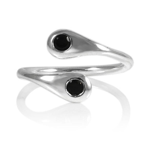 Peacock Swirl Ring Black Onyx