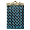 Card Holder Black and Turquoise Checkers