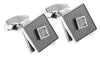 Grey Enamel Spinning Square Cufflinks