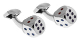 Dice Cufflinks (Rhodium and Enamel)