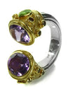 Large Serpentine Open Stone Ring Amethyst