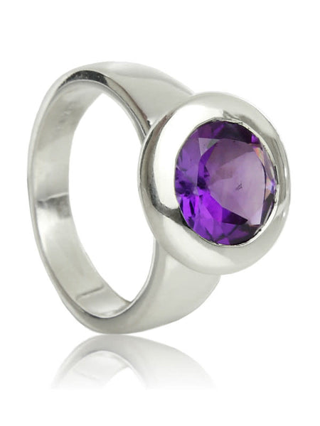 Peacock Feathers Ring Amethyst