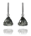 Capri Framed Triangle Earrings Black Rutile Quartz