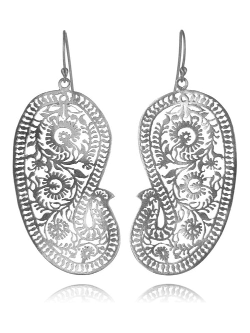 Large Matte Paisley Earrings