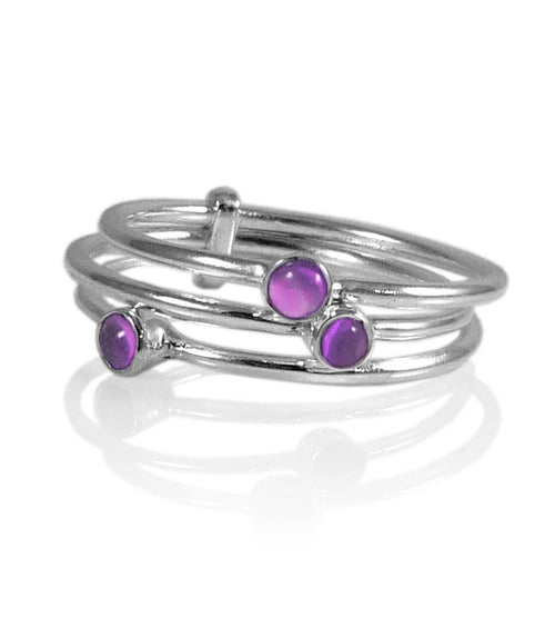 Gaudi Three Stack Ring Amethyst