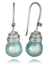 Jaipuri Mogul Quartz Drop Earrings Aqua Chalcedony