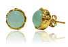 Amazonian Goldmine Studs Aqua Chalcedony