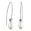 Euro Pin Drop Pearl Earrings White Pearl