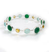 Art Deco Pop Bangle Green Onyx, Aqua Chalcedony, Citrine