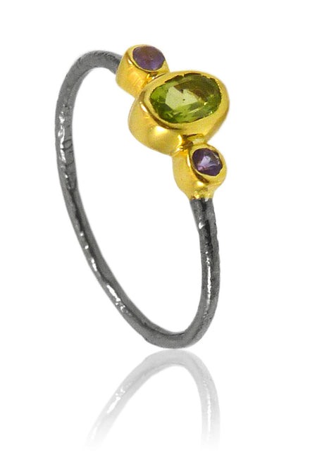 Rani Aankh Stackable Ring - Amethyst